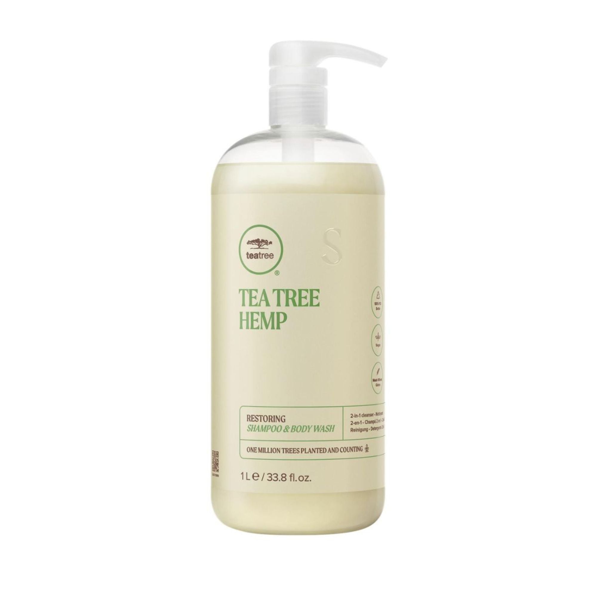 TEA TREE HEMP RESTORING SHAMPOO AND BODY WASH - size 1000ml